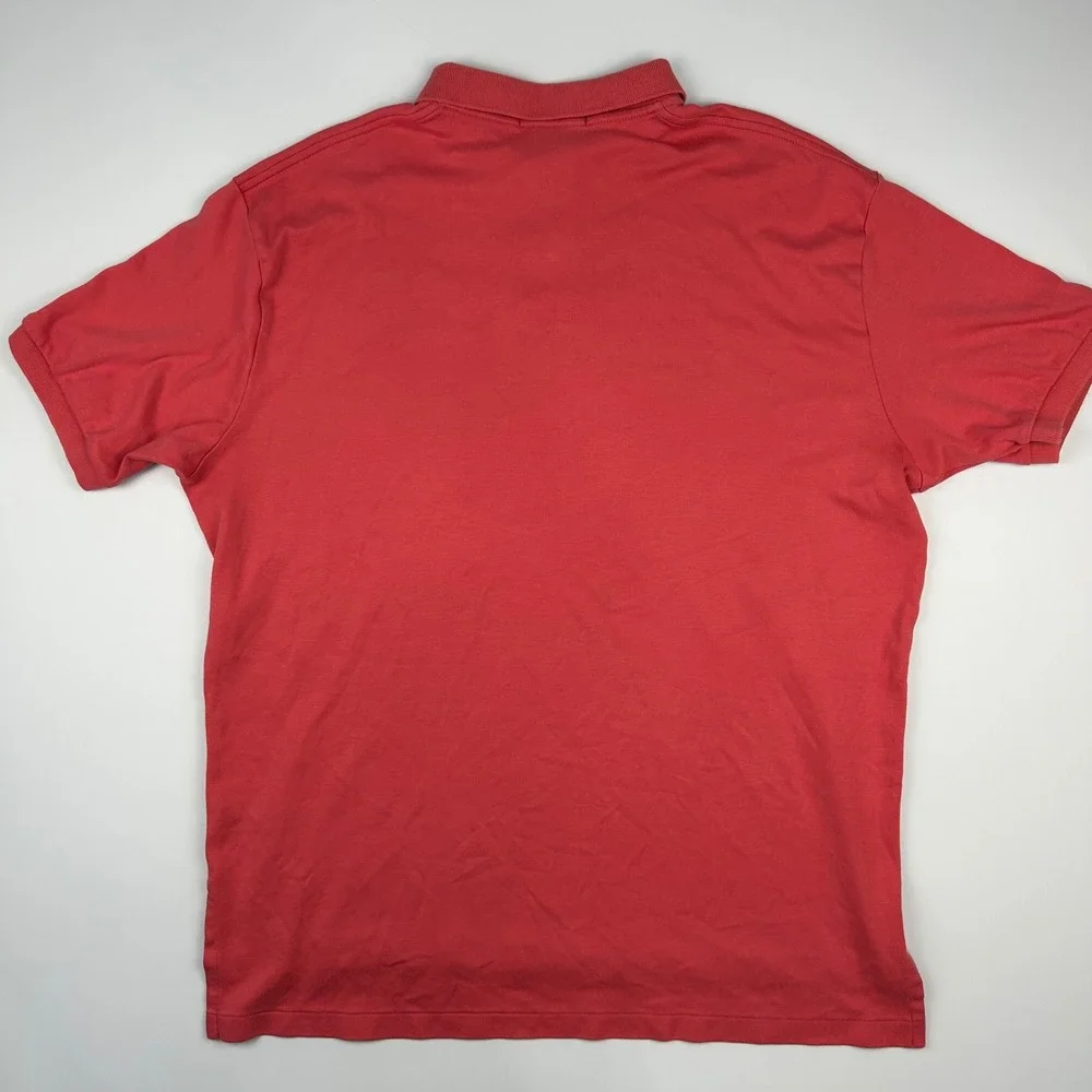Polo Ralph Lauren Mens XL Red Short Sleeve Cotton Polo Shirt Blue Pony Logo